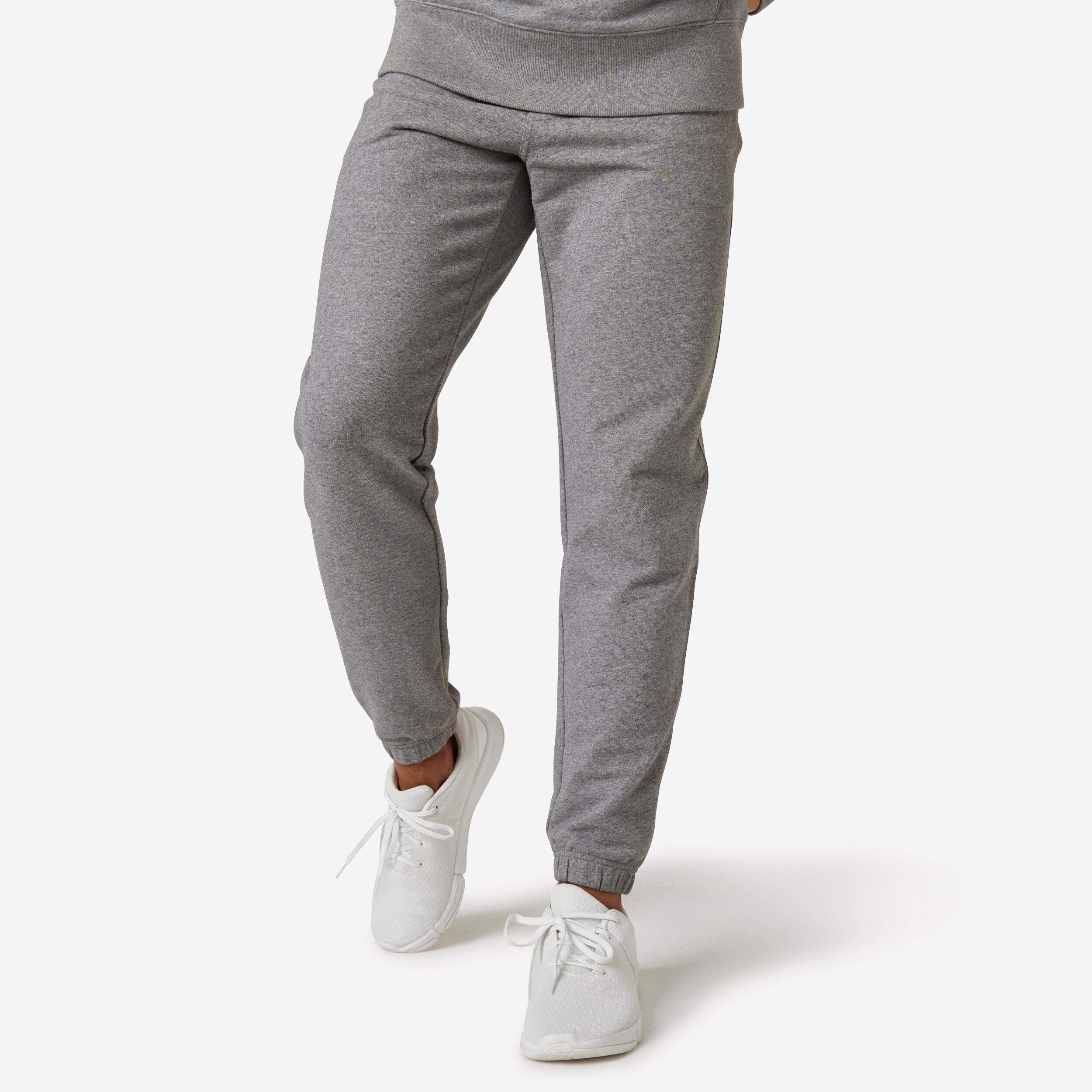 Pantalon jogging fitness homme 500 Essentials gris Decathlon