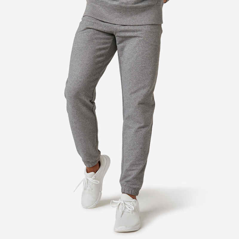 Men's Fitness Jogging Bottoms 500 Essentials - Grey