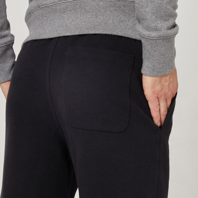 Pantalón chándal fitness algodón recto Hombre Domyos Essentials negro -  Decathlon