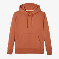 Women's Long Fitness Hoodie - Sepia Brown