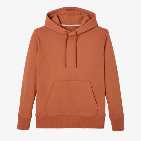 Women's Long Fitness Hoodie - Sepia Brown