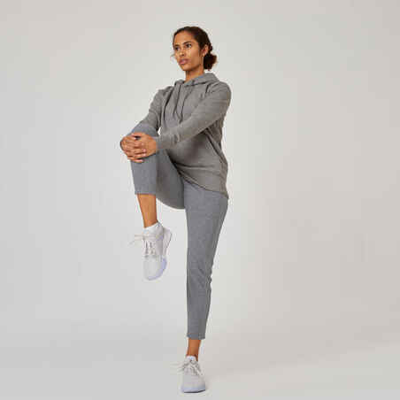 Sudadera fitness con capucha Mujer Domyos 500 gris