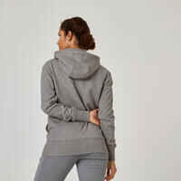 Women's Fitness Hoodie 500 Essentials - Grey