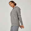 Women's Fitness Long Hoodie Essentials 500 - Grey