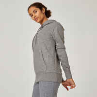 Women's Fitness Hoodie 500 Essentials - Grey