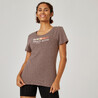 Women's Gym Regular fit stretchy printed tshirt-Purple print