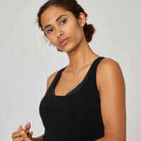 Women's Slim-Fit Fitness Tank Top 500 - Black