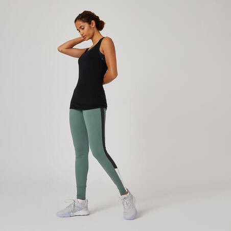 Débardeur slim fitness femme - 500 Noir