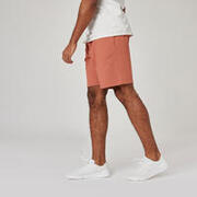 Men's Gym Cotton blend Shorts 500 With Pocket - Sepia
