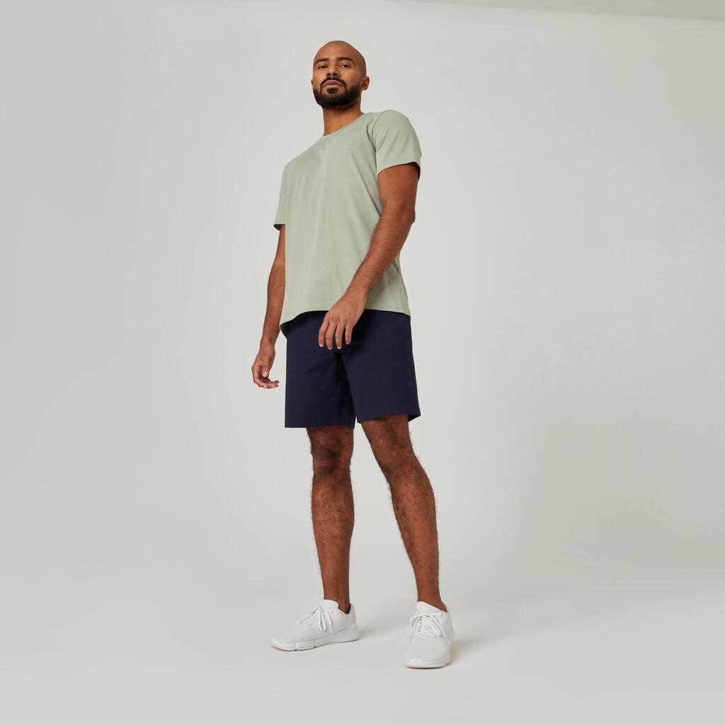 Men's Fitness Shorts 500 Essentials - Grey Khaki