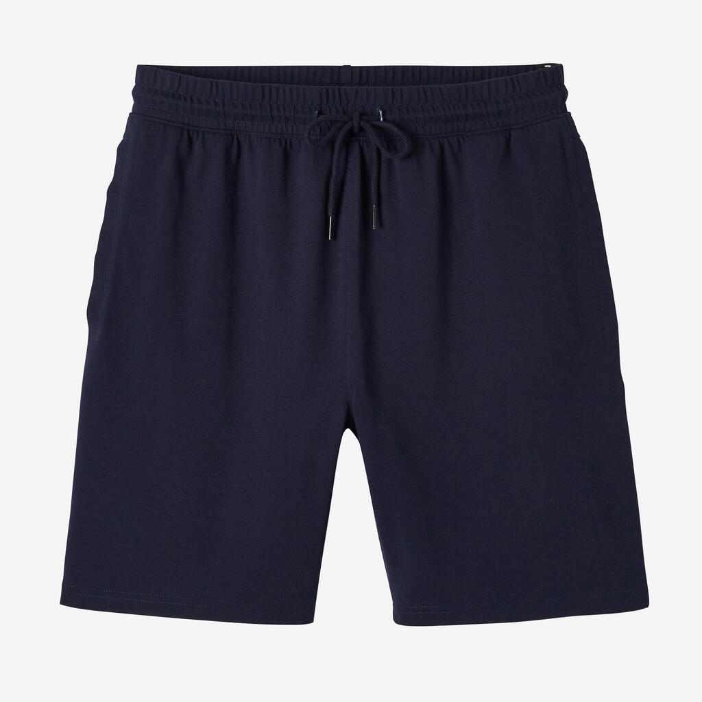 Short Fitness homme - 500 Essentials Kaki cendré