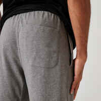Shorts gerade Fitness Essentials Baumwolle mit Tasche Herren grau 