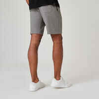 Pantalon corto chándal short recto algodón Hombre Domyos Essential gris