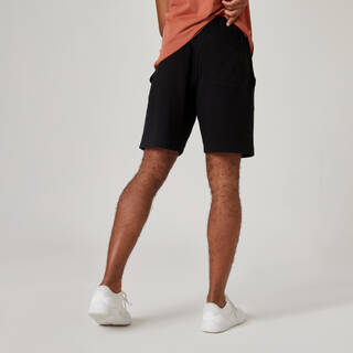 Men's Shorts For Gym Cotton Rich 500-Black