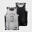 MAILLOT BASKETBALL SANS MANCHE REVERSIBLE HOMME/FEMME - T500R GRIS NOIR BUZZER