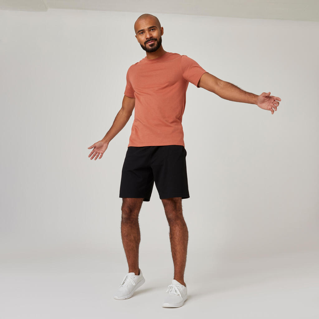 Kratke hlače za fitnes 500 Essentials muške sivo-kaki