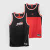 Detský basketbalový dres/tielko obojstranné T500R čierno-červené