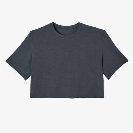 T-Shirt Crop Top dunkelgrau 