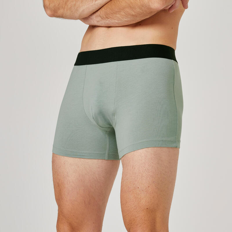 Boxers de Fitness Homem 500 Preto/Cinzento/Verde-escuro x3