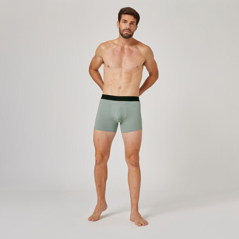 Boxers de Fitness Homem 500 Preto/Cinzento/Verde-escuro x3