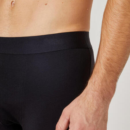 Набор из 3 трусов-боксеров прямых преимущественно хлопковых черно-серо-хаки 500