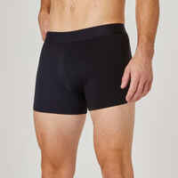 Men's Fitness Boxer Shorts 500 Tri-Pack - Black/Grey/Dark Green