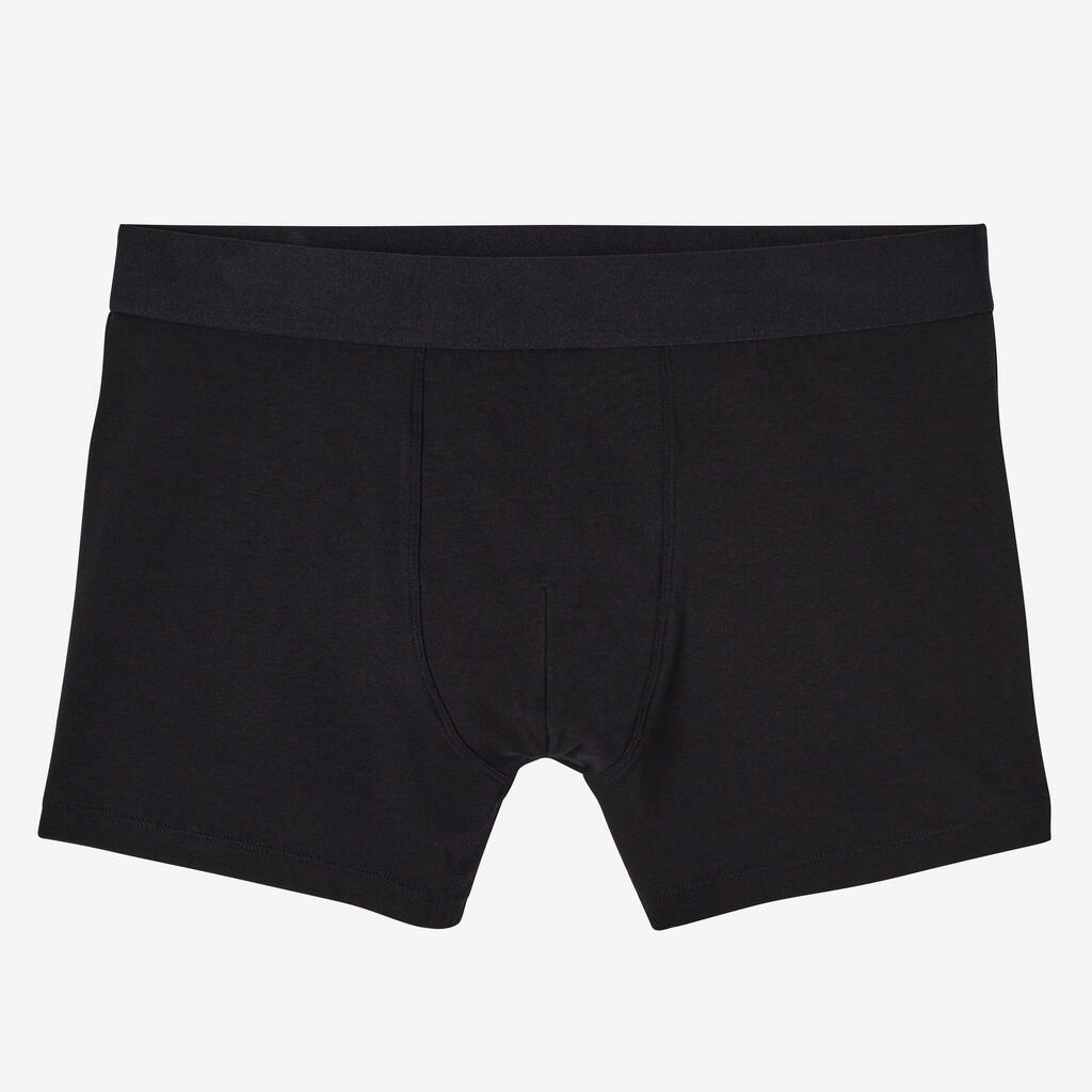 Boxershorts Herren 3er-Pack - 500 schwarz/grau 