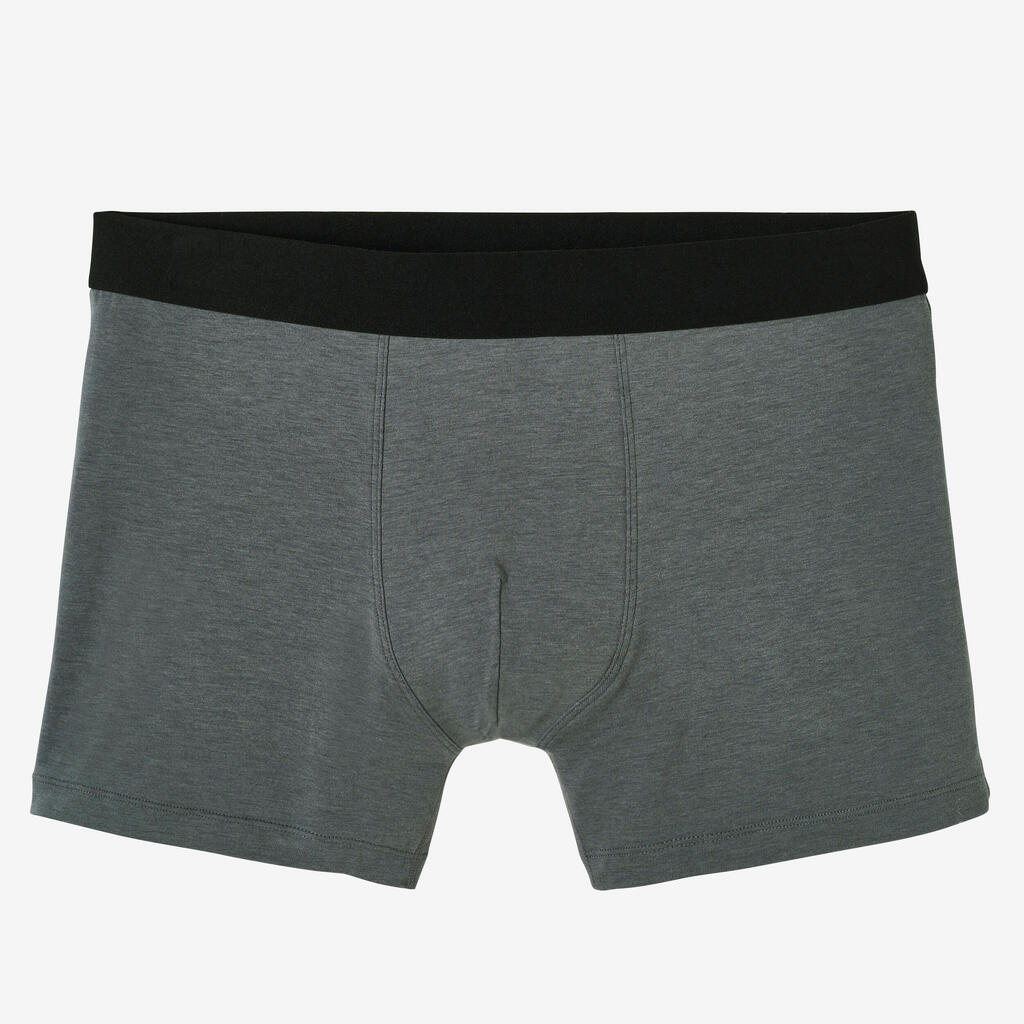 Boxershorts Herren 3er-Pack - 500 schwarz/grau 