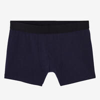 Set of 3 Fitness Boxer Shorts 500 - Black/Grey/Navy Blue