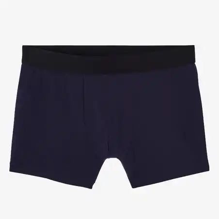 Men's Cotton-Rich Fitness Boxer Shorts 500 (3-pack) - Black/Grey/Navy