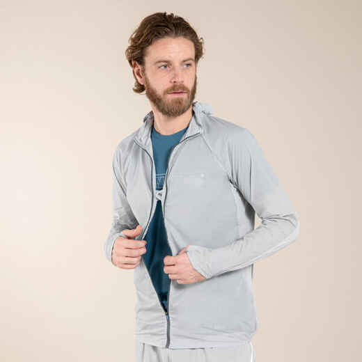 
      MEN'S TRAIL RUNNING LONG-SLEEVED WINDPROOF JACKET - GREY
  