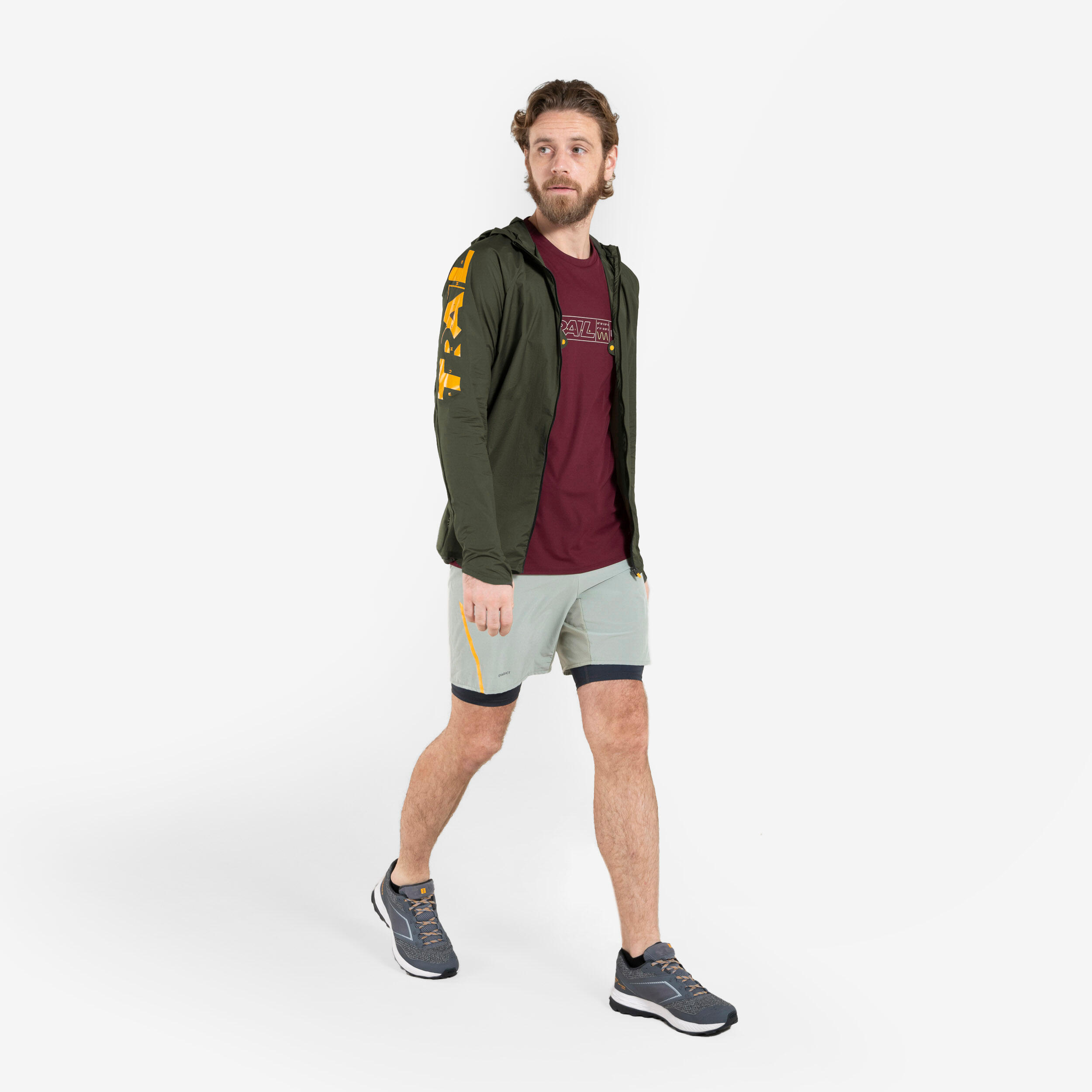 Men's Comfort Trail Running Shorts/Tight Shorts - Khaki