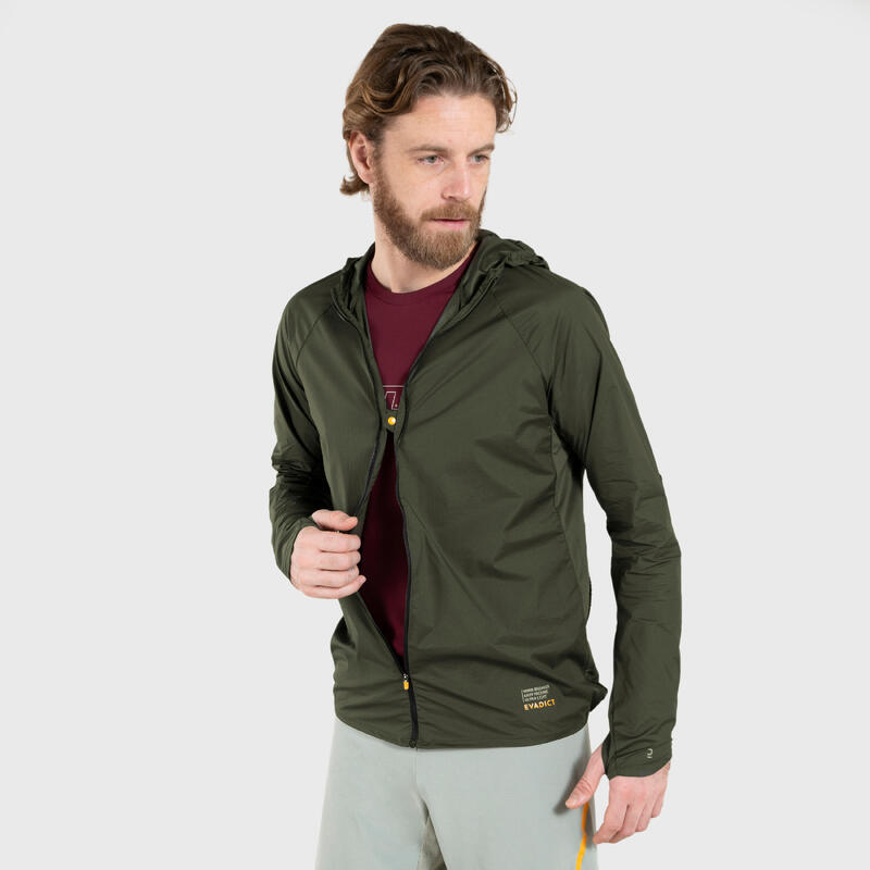 Chaqueta cortavientos  Trail running Hombre gris