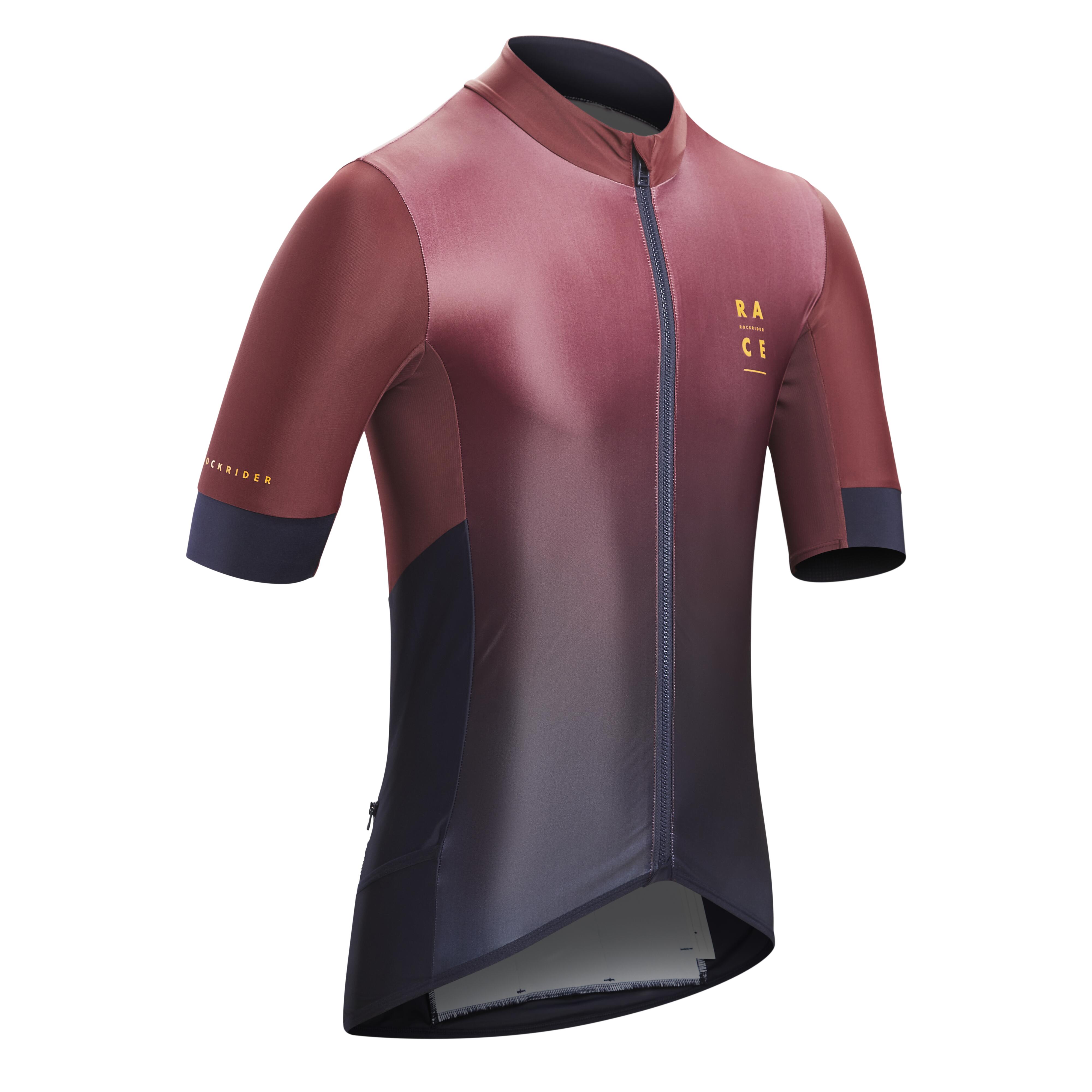 Maillot ciclismo MTB manga corta hombre Rockrider Race 720 burdeos