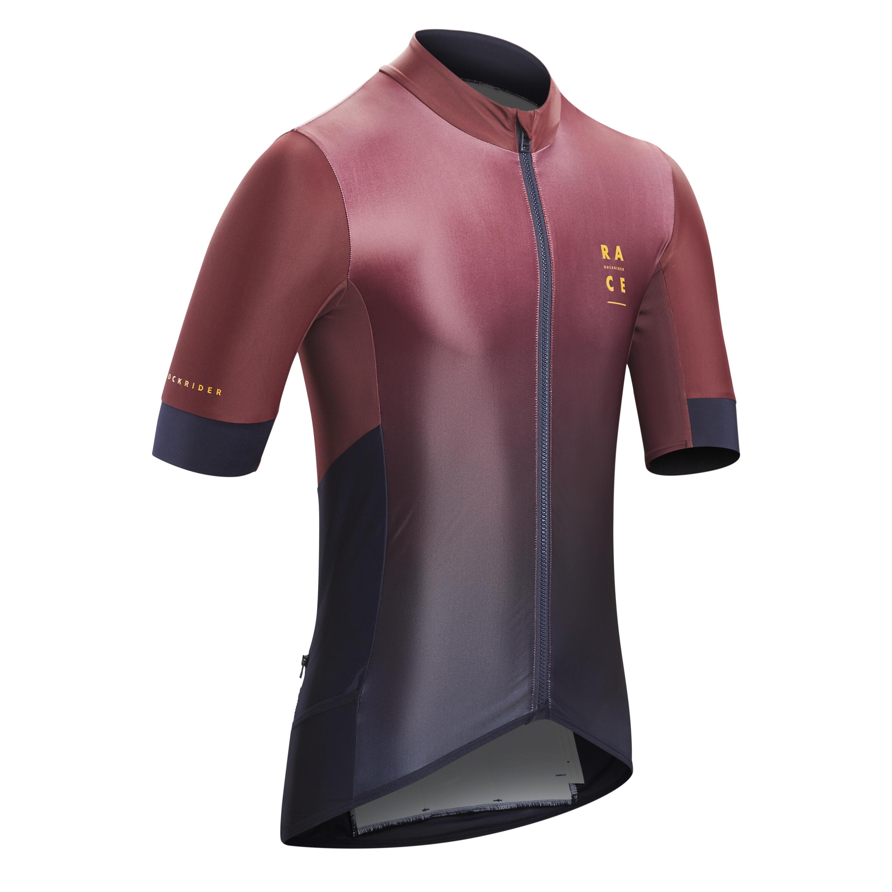 Men's Short-Sleeved Mountain Biking Jersey Race 720 - Burgundy 8/13