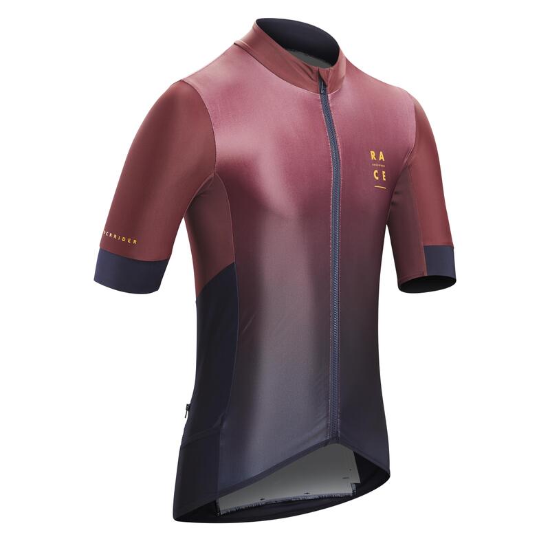 Men's Short-Sleeved Mountain Biking Jersey Race 720 - Burgundy