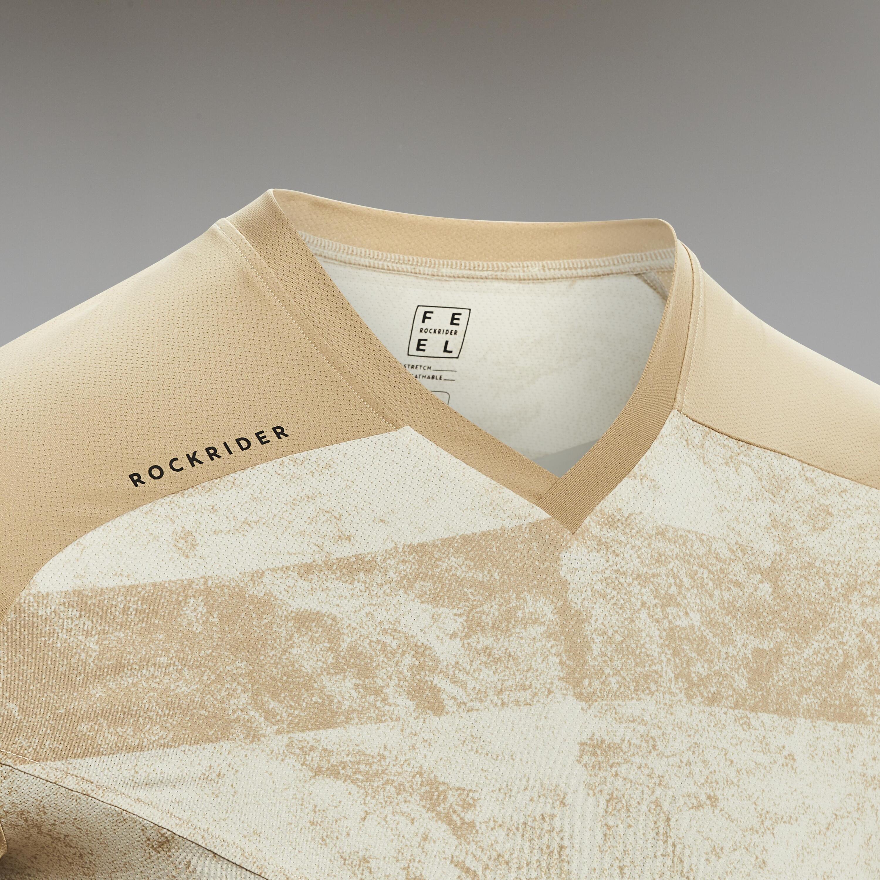 Maillot ciclismo MTB manga corta hombre Rockrider Feel AM beige 3/14
