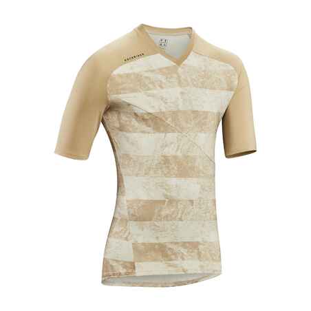 Maillot ciclismo MTB manga corta hombre Rockrider Feel AM beige