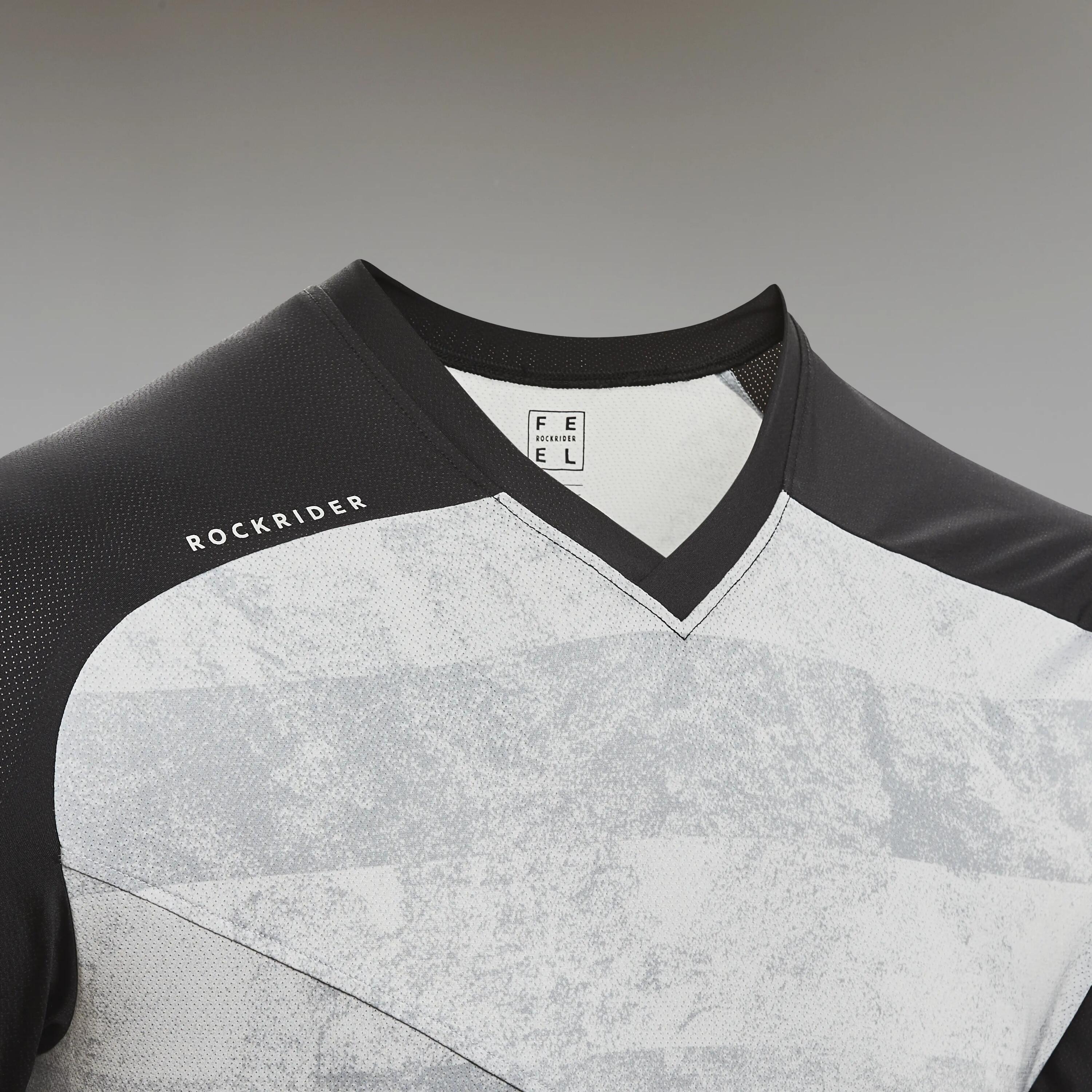 Jersey ciclismo mtb hombre rockrider Feel All Mountain manga larga gris - negro 3/5