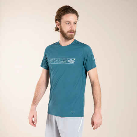 Camiseta trail running manga corta Hombre verde