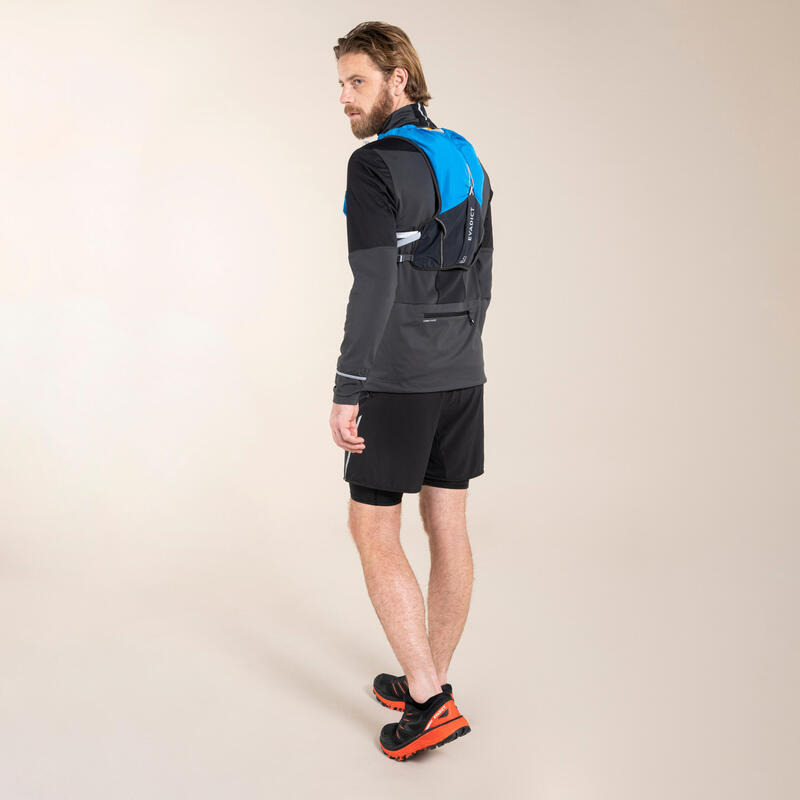 Maglia manica lunga trail uomo SOFTSHELL nero-grigio