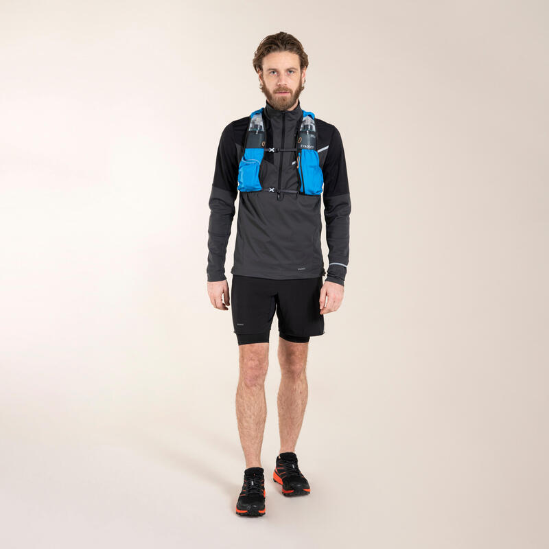 Maglia manica lunga trail uomo SOFTSHELL nero-grigio