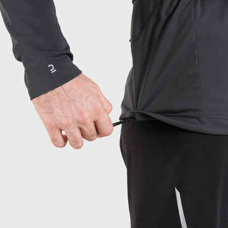 Vīriešu taku skriešanas Softshell džersijs ar garajām piedurknēm, melns/pelēks
