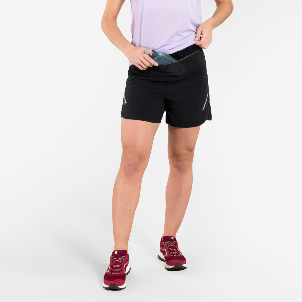 Short de Trail Running para Mujer Evadict holgado negro
