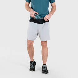 Men's Trail Running Shorts-KIPRUN Run 900 Ultra-Grey Pearl