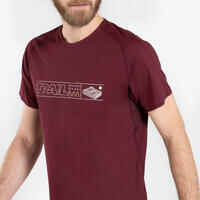 KIPRUN Run 500 Men's Running Resistant T-shirt Graph-Dark Red