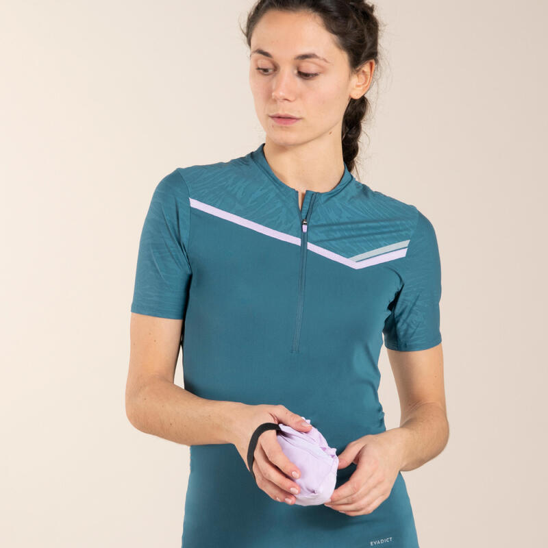 Jachetă Protecție Vânt Alergare Trail Running Mov Damă 