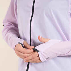 WOMEN'S TRAIL RUNNING LONG-SLEEVED WINDPROOF JACKET - LILAC