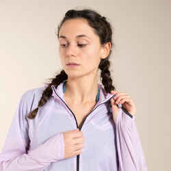 WOMEN'S TRAIL RUNNING LONG-SLEEVED WINDPROOF JACKET - LILAC