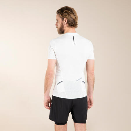 T-shirt de Compression Homme - ZEWOW - Manches Courtes - Blanc - Fitness
